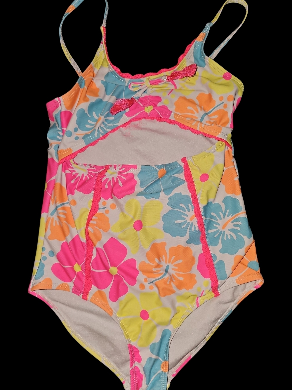 Girls Colorful Floral One-piece Swimsuit